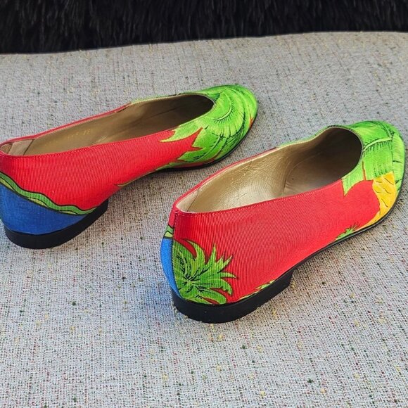 Gianni Versace Vintage Shoe Women Flat Multi Color Upper Made in Italy Size 35.5 - Picture 5 of 13